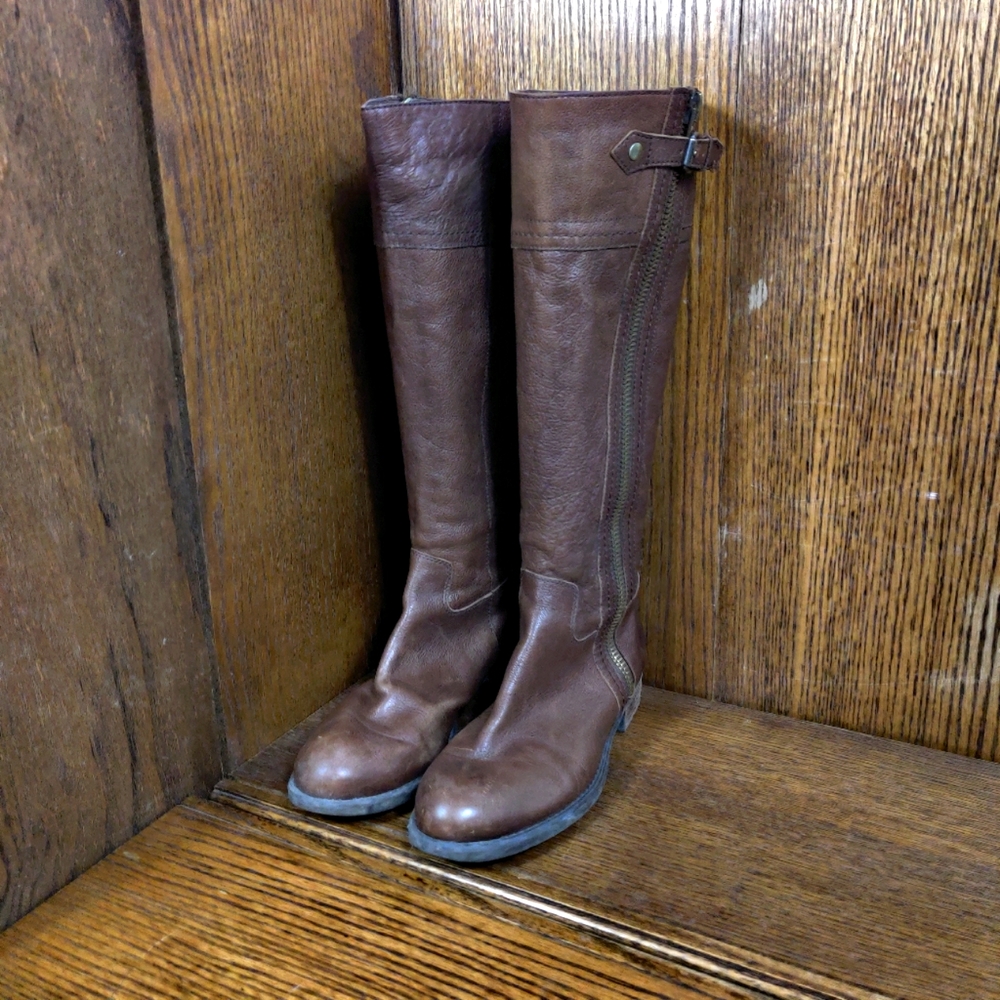 8.5 leather Franco sarto brown knee high boots